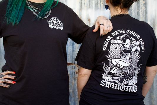 Sugar, We're Going Down Swinging Black Cotton Shirt