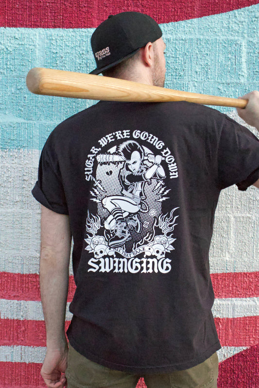 Sugar, We're Going Down Swinging Black Cotton Shirt