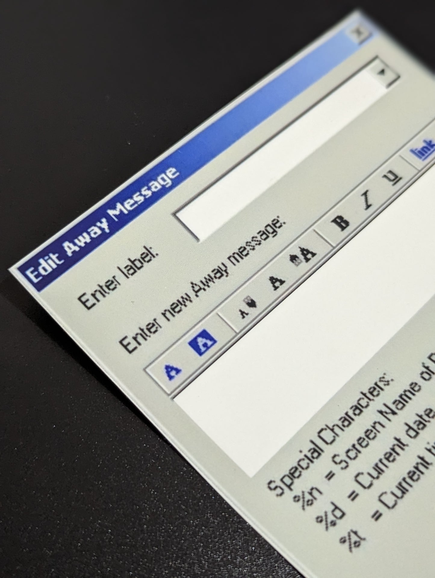Customizable AOL Instant Messenger AIM Sticker