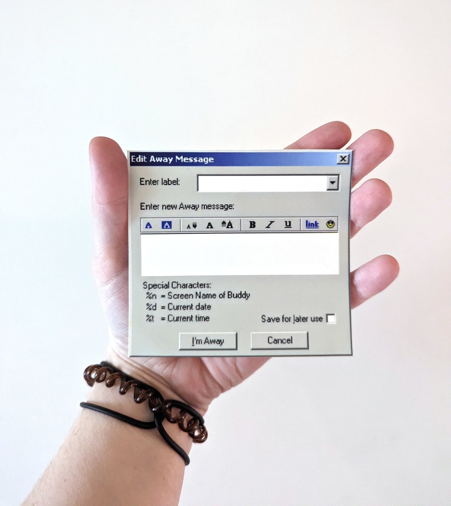 Customizable AOL Instant Messenger AIM Sticker