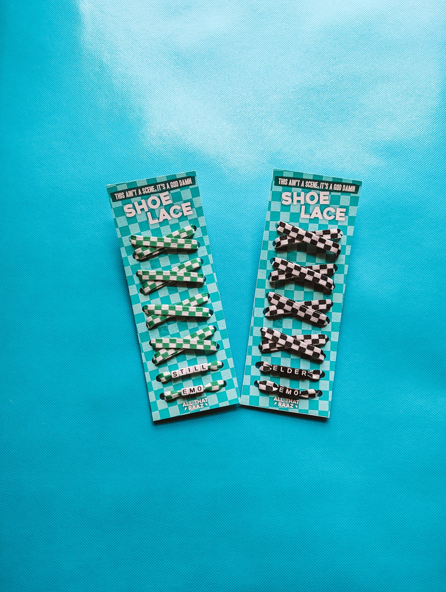 Beaded Checkered Shoe Laces