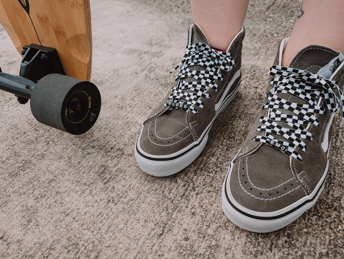 Beaded Checkered Shoe Laces