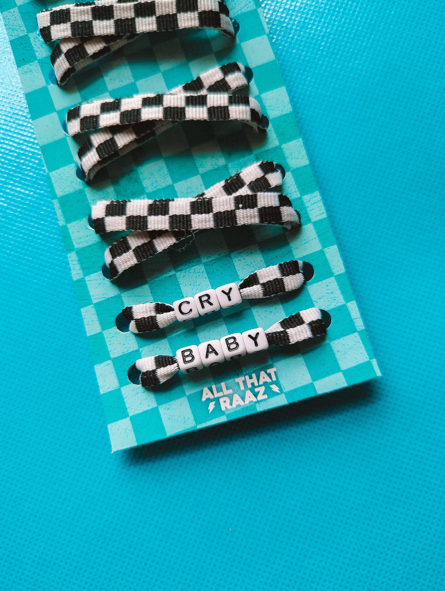 Beaded Checkered Shoe Laces