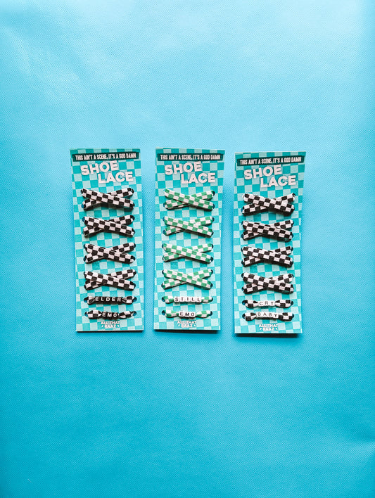 Beaded Checkered Shoe Laces