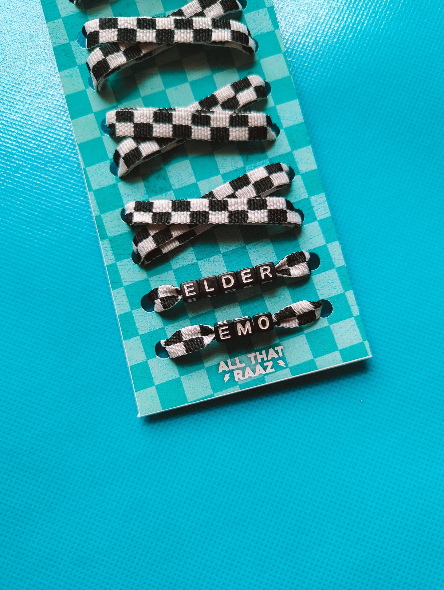Beaded Checkered Shoe Laces