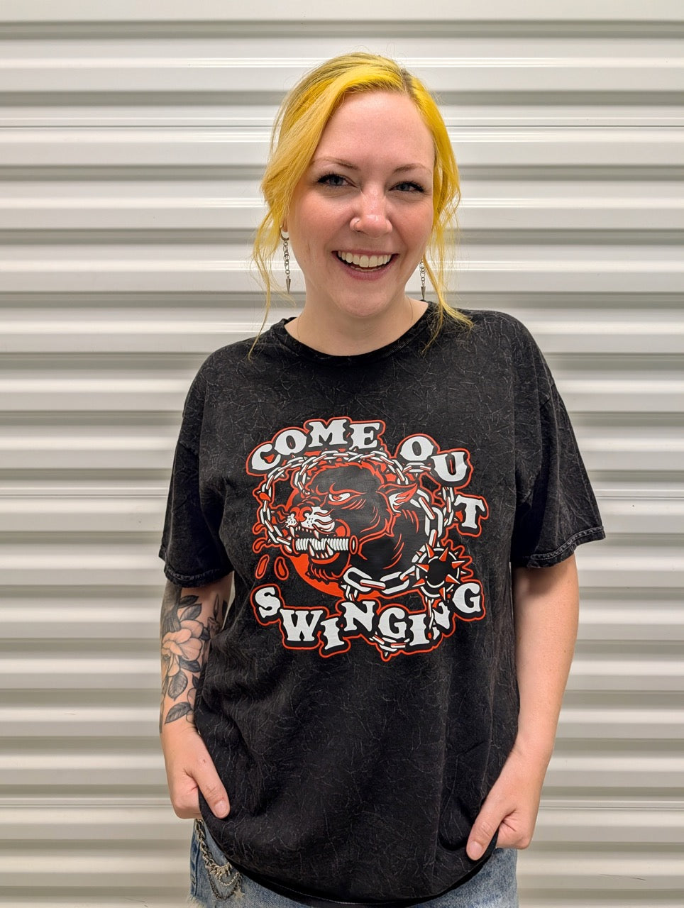 Come Out Swinging Unisex Mineral Wash Shirt