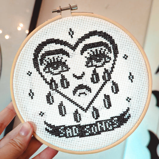 Sad Songs Cross Stitch (black)