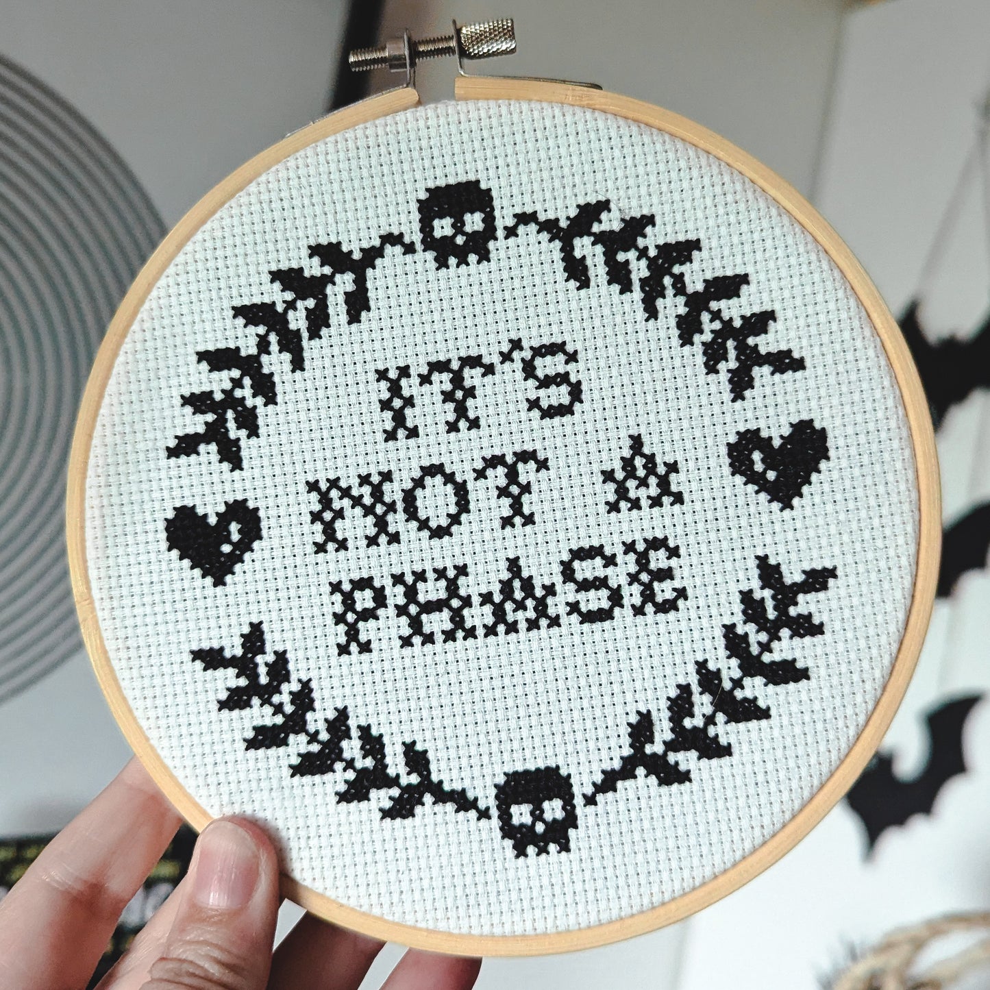 It's Not A Phase Cross Stitch (black)