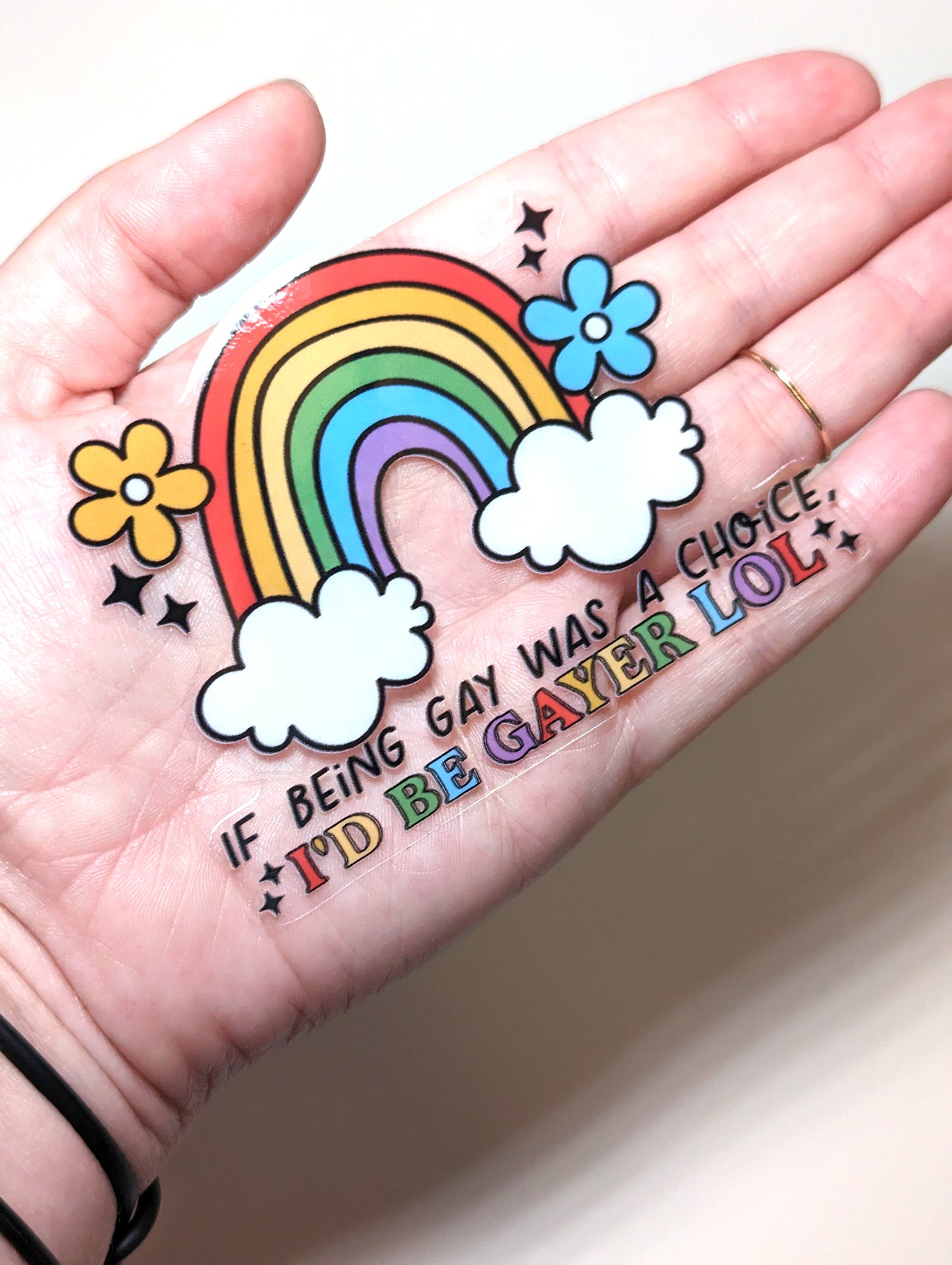 Transparent LGBTQ Pride sticker