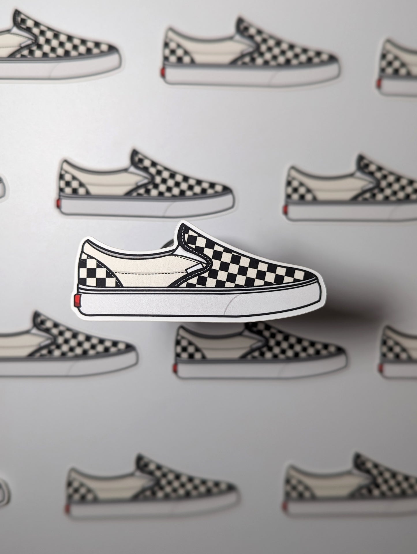 Checkered shoe sticker