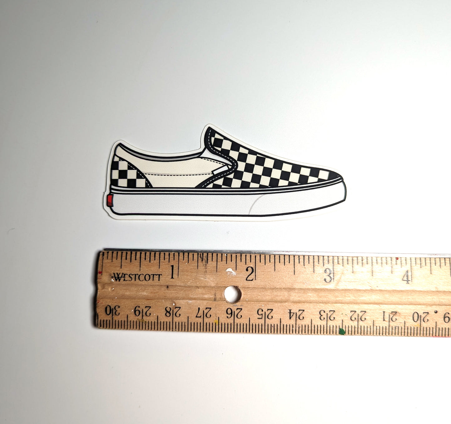 Checkered shoe sticker