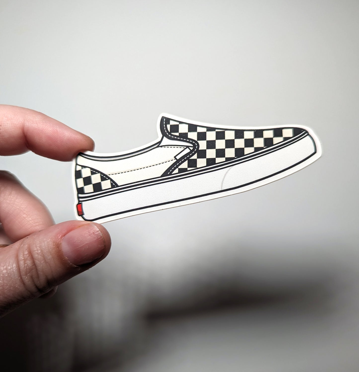 Checkered shoe sticker