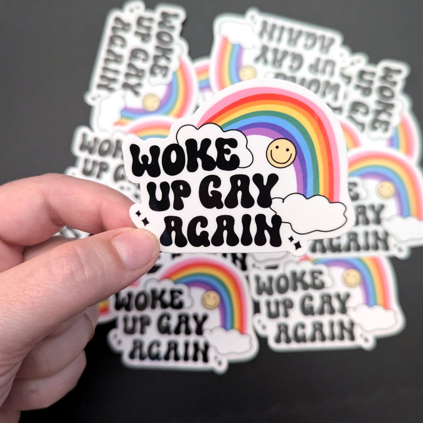 Woke Up Gay Again sticker