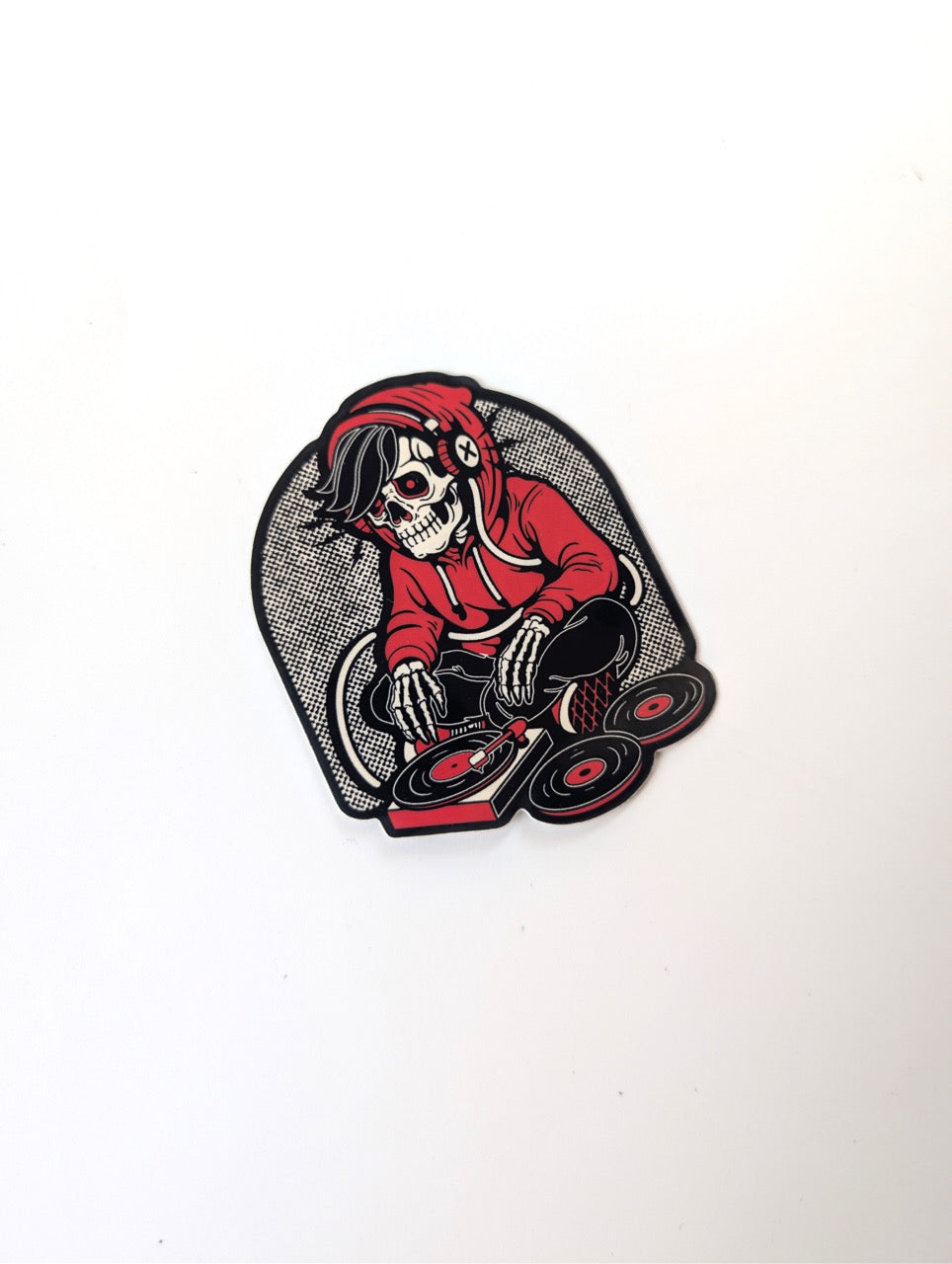 Skeleton DJ Vinyl Sticker