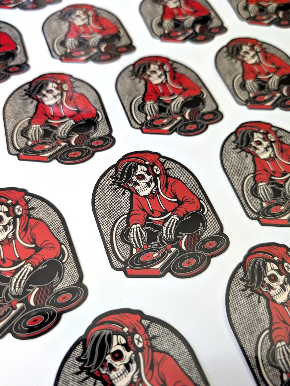 Skeleton DJ Vinyl Sticker