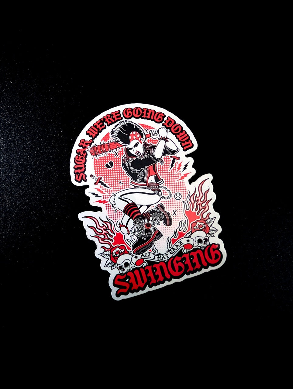 Sugar, We’re Going Down Swinging Pop Punk Vinyl Sticker