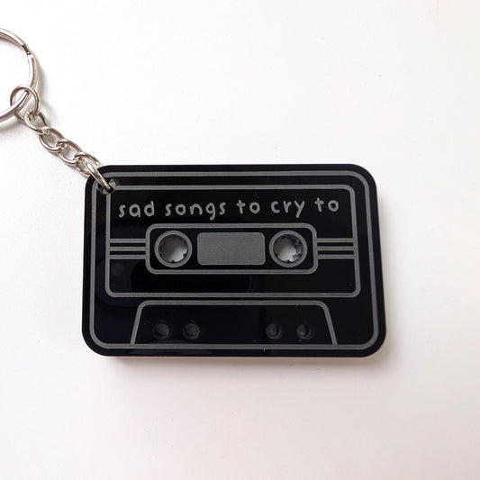 Sad Songs to Cry to Mixtape Keychain