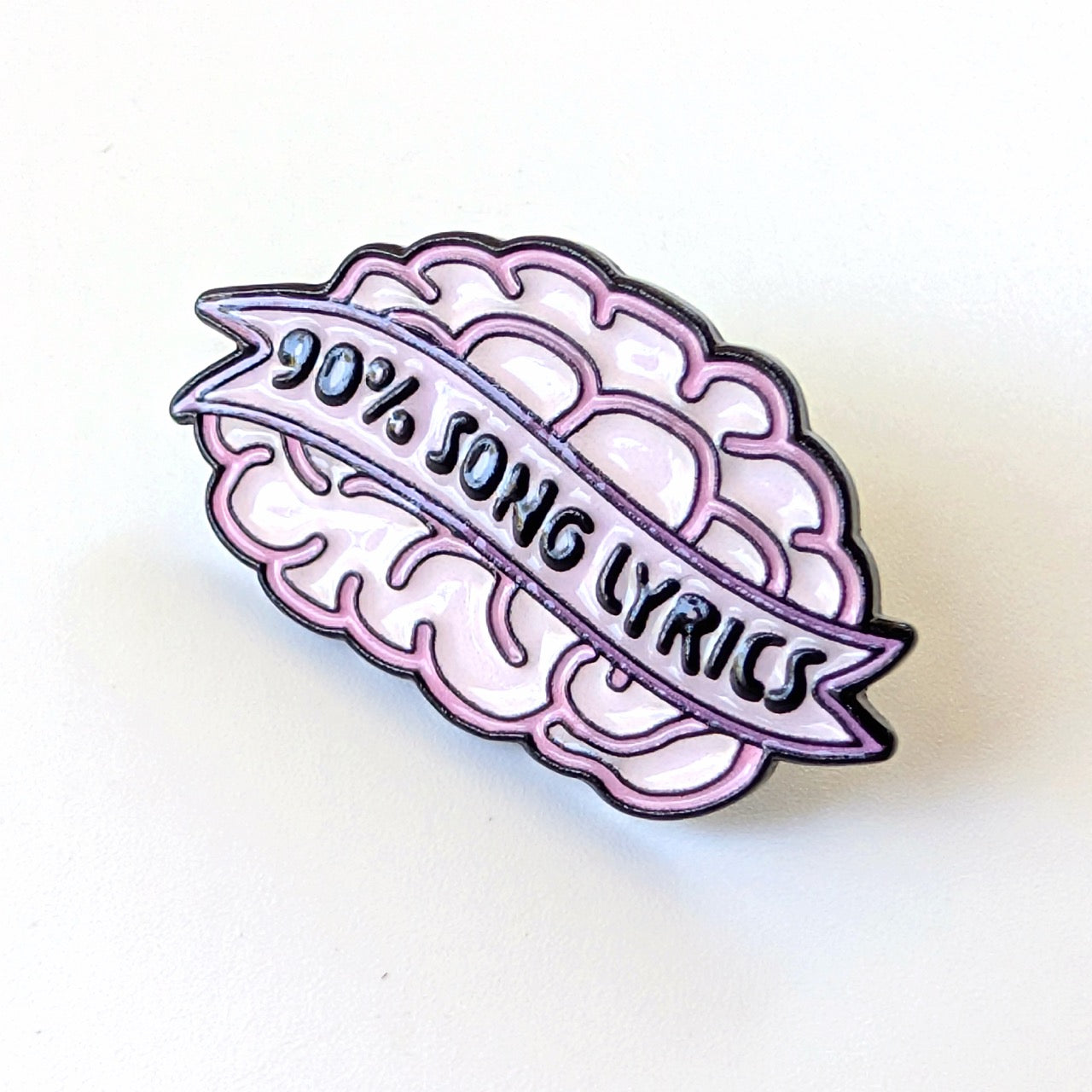 90% Song Lyrics Enamel Pin