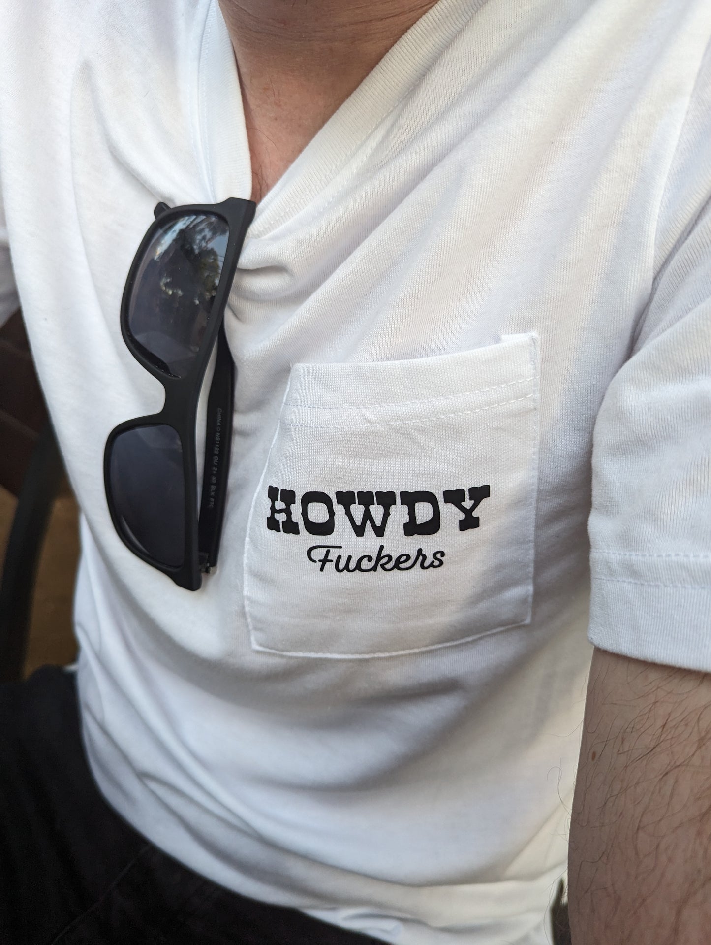 Howdy fuckers pocket tee