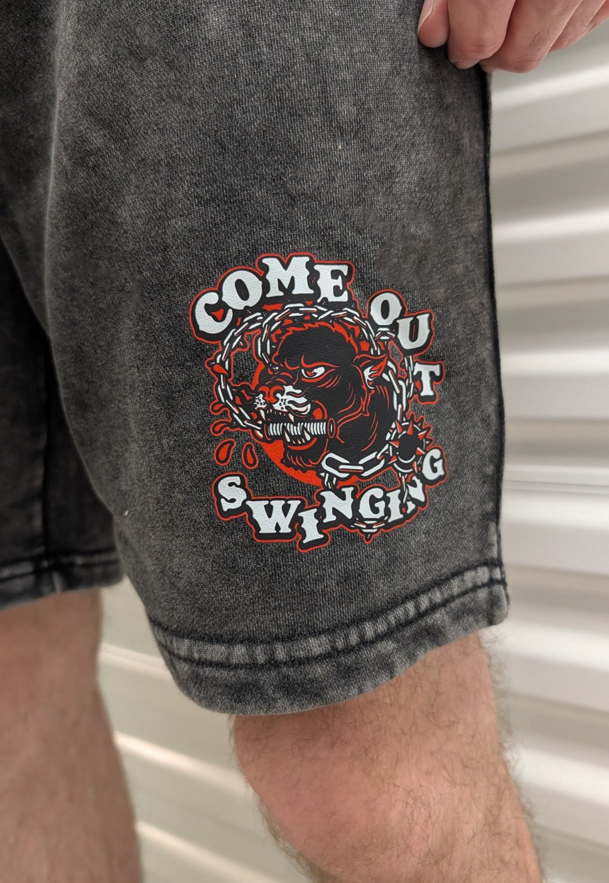 Come Out Swinging Unisex Mineral Wash Fleece Shorts