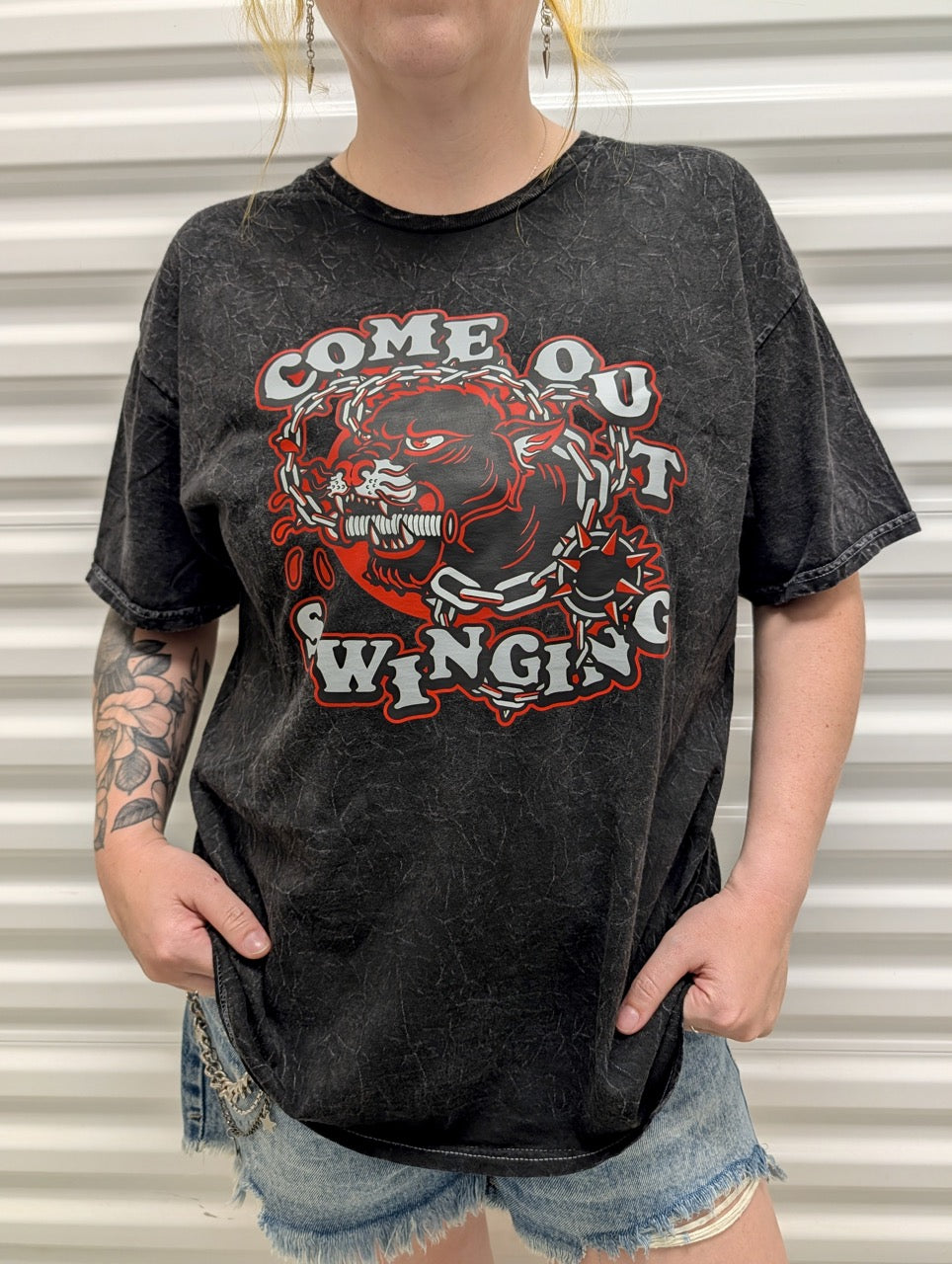 Come Out Swinging Unisex Mineral Wash Shirt