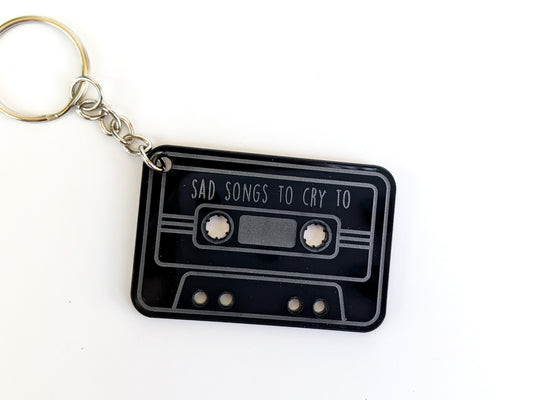 Sad Songs to Cry to Mixtape Keychain