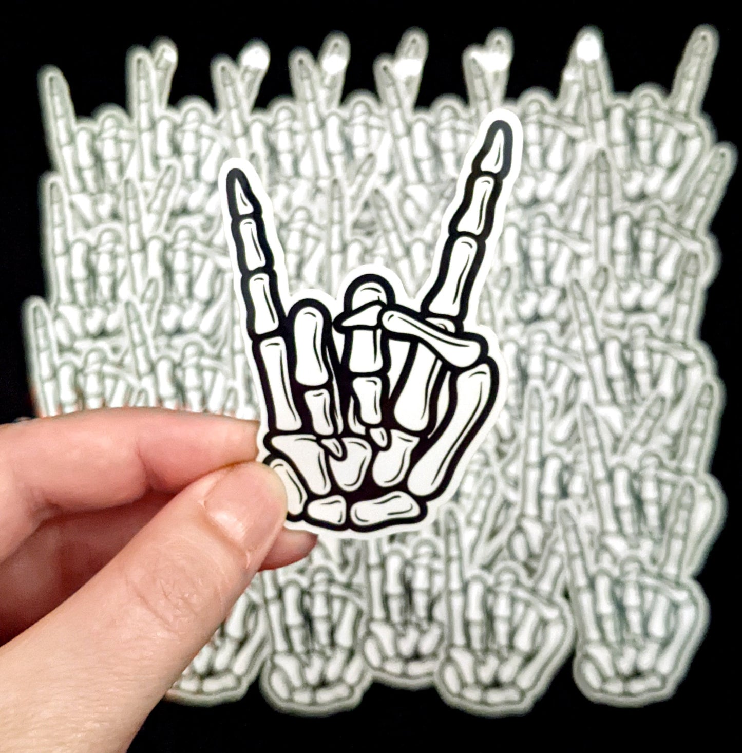 Skeleton Rock Hand Sticker